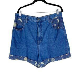 Vintage Not Guilty Celestial Medium Dark Wash Denim High Waisted Shorts